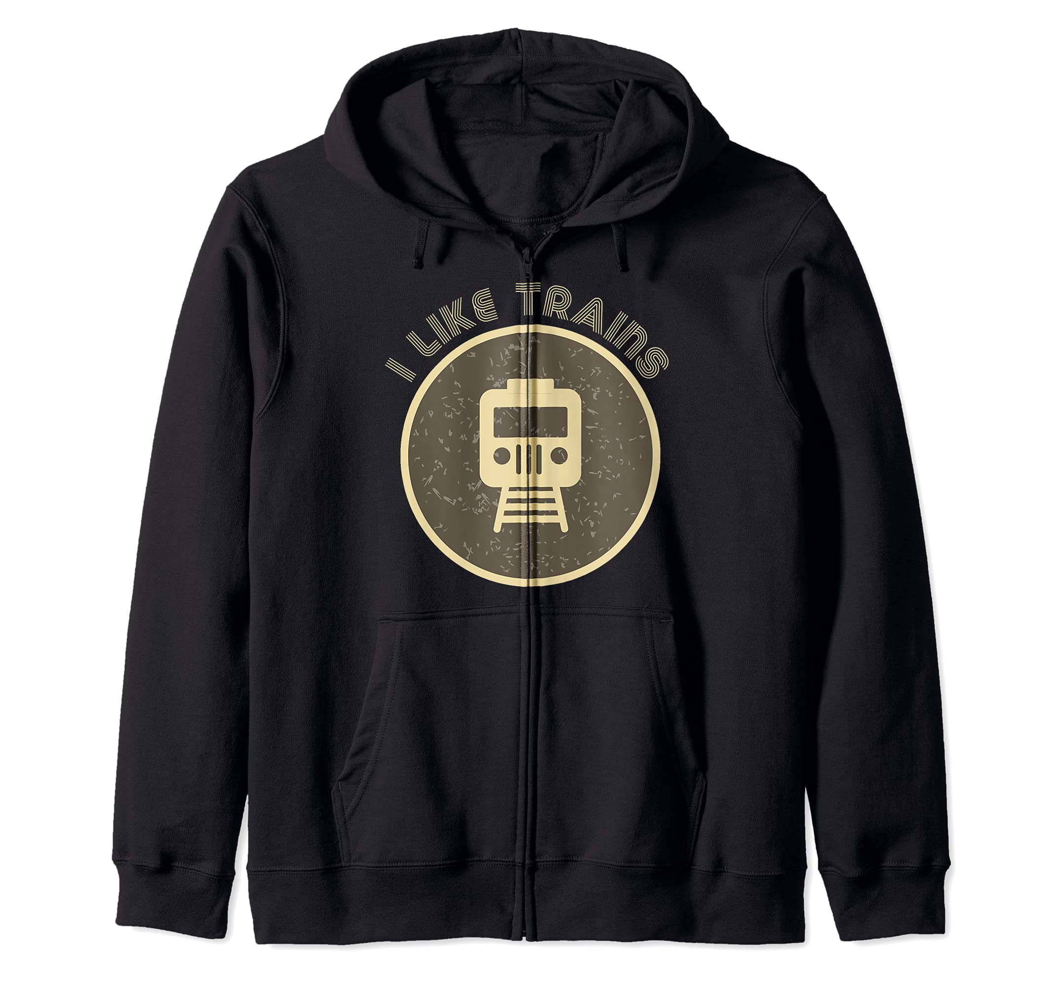 Model Train Collector Railfan Railroad Kids I Like Trains Zip Hoodie