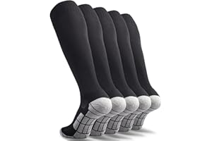 CWVLC Soccer Socks (1/3/5 pairs) Team Sport Knee High Socks for Adult Youth Kids