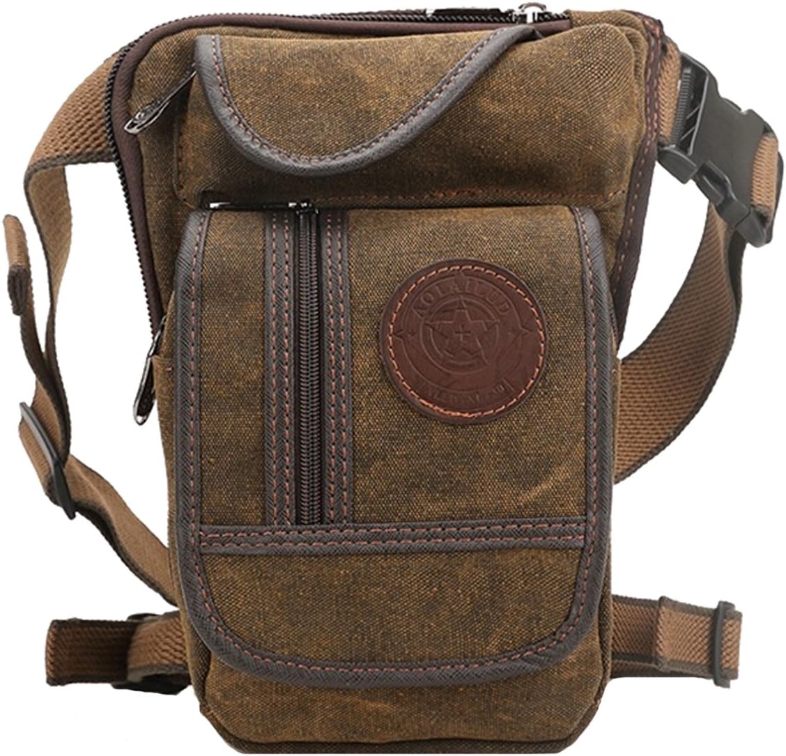 Unisex Canvas Drop Waist Leg Bags Waist Pack Bag Running Belt Bag Hiking Bag (Style #4)