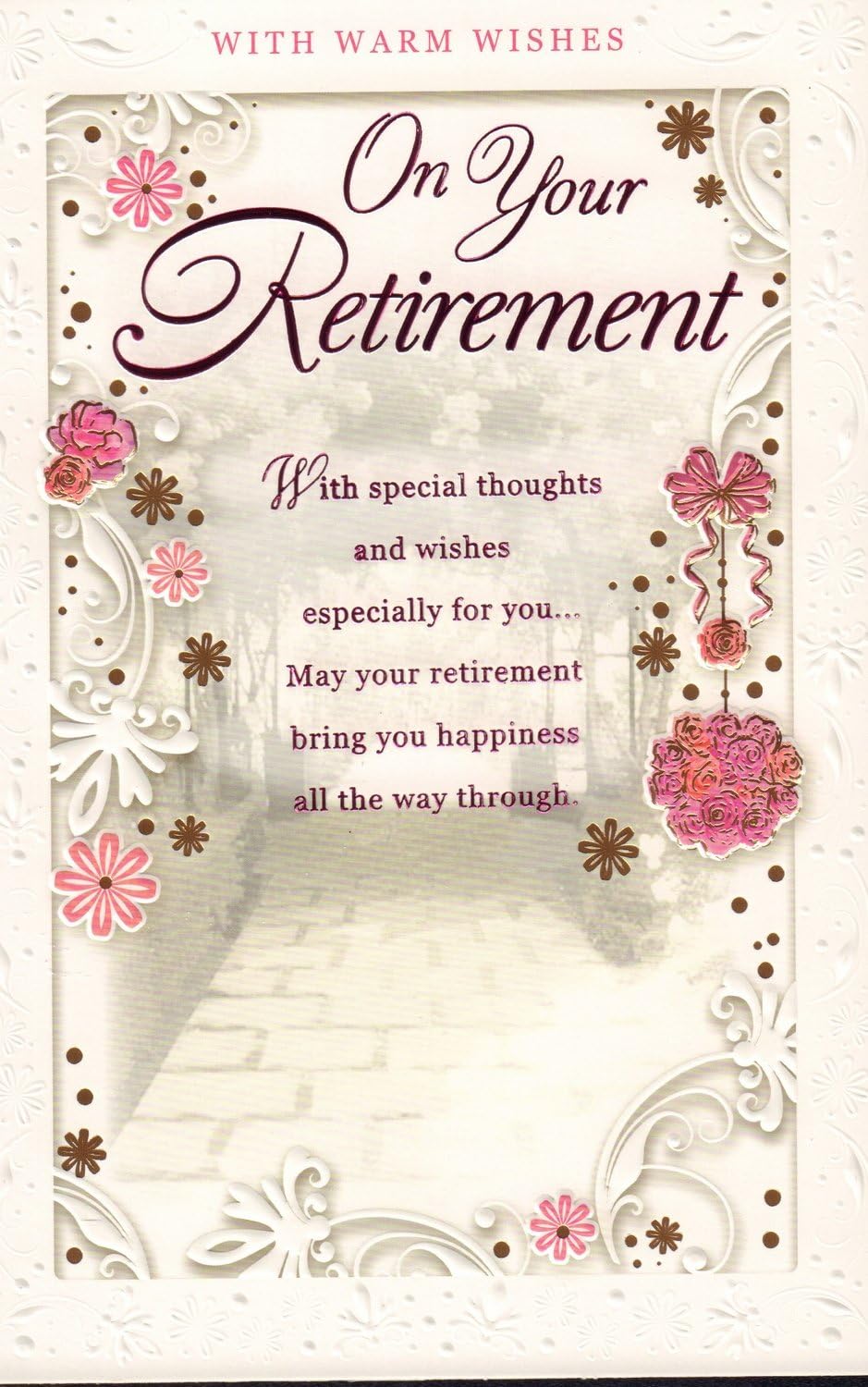 Retirement Card ' with Warm Wishes On Your Retirement' Amazon.co.uk