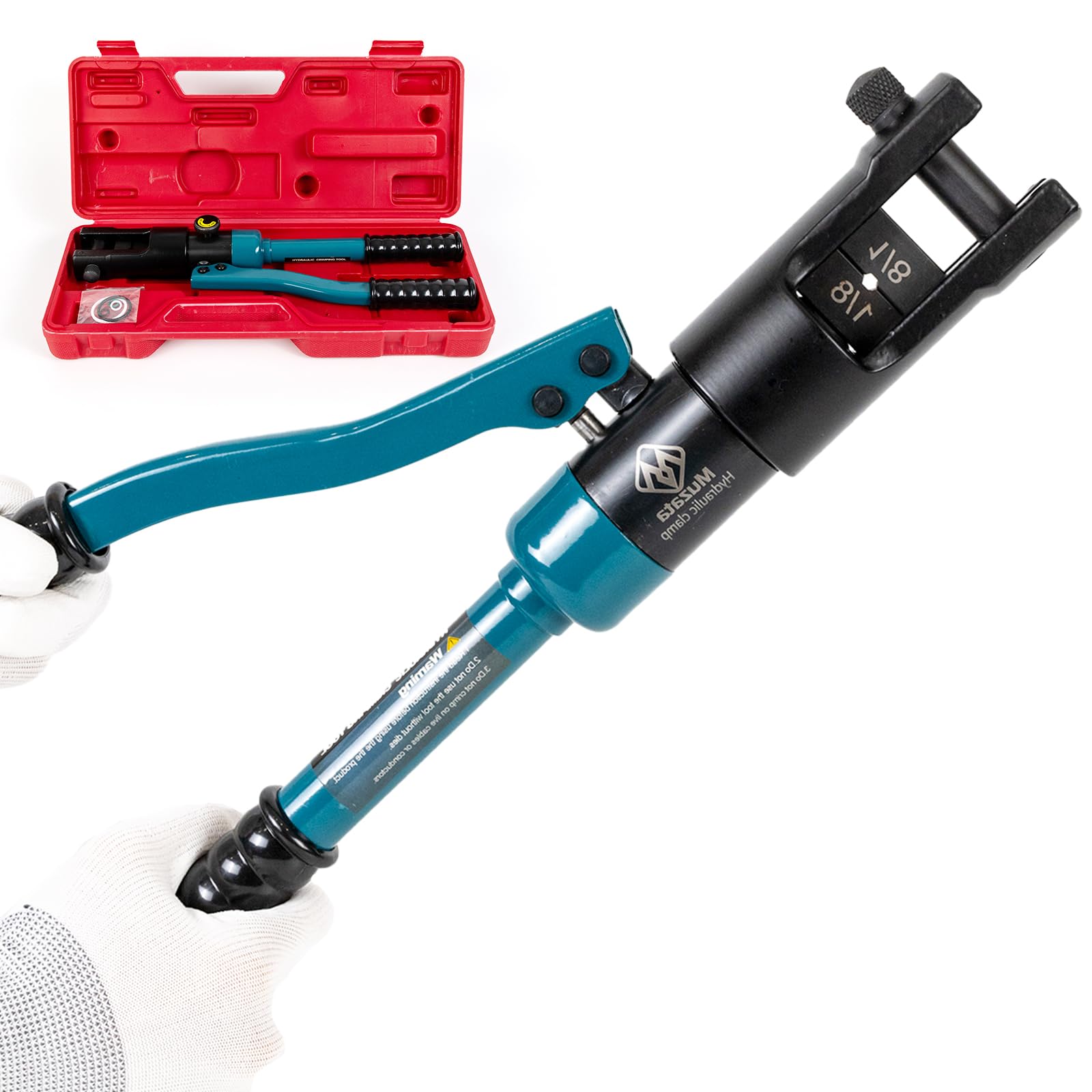 Photo 1 of Muzata Upgraded Custom Cable Railing Crimping Tool Hydraulic Crimper Hydraulic Crimping Tool for 1/8" Stainless Steel Cable Railing Kit Wire Rope Swaging Kit CT01