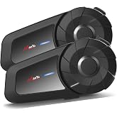 MAXTO MX1 Motorcycle Bluetooth Headset for 2 Riders 800M Intercom, 2 Pack | HiFi Stereo Sound, IPX6 Waterproof Universal Intercom Communication Systems Speakers, Soft &amp; Hard Microphone for Helmet