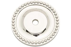 RK International RKI Polished Nickel R.K. International BP 7822 PN Beaded Single Hole Backplate