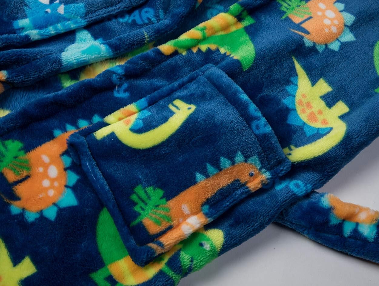 Kids Little Boys Girls Cartoon Hooded Bathrobe Toddler Robe Pajamas Sleepwear: Clothing