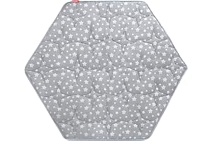 MOONSEA Hexagon Playpen Mat, Baby Playmat Fits Regalo Portable Play Yard 48 Inch and hiccapop 53" PlayPod Playpen, 6 Panel Playpen Mattress Non Slip Pad Mat