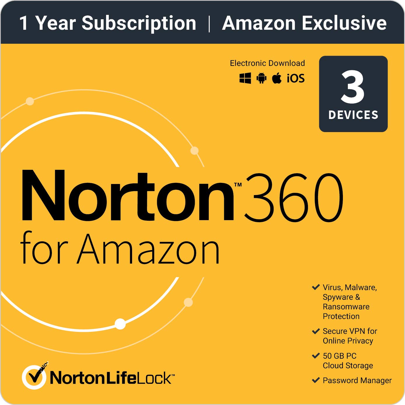 Norton 360 for Amazon 2021 – Antivirus software for up to 3 ...