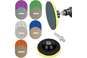 DEPVKO Water Grit Sandpaper 2000/3000/5000/7000/10000 and 5-inch Backing Pad Set, Wet Dry Electric Hook &Loop Sanding Disc with Pad, Grinding Abrasive Paper and Orbital Sander Polisher