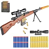 Toy Sniper Rifle Gun with Shell Ejecting Mechanism, Spring-Powered Pump Action, Realistic Design for Outdoor Shooting Games & Collectors, Safe Foam Bullets for Kids Ages 8+