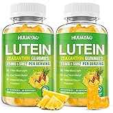 HUUAYAO Lutein Gummies 25mg, Lutein and Zeaxanthin Supplements Eye Vitamins Gummies for Support Blue Light Protection, Vision & Overall Eye Health, Sugar Free, Pineapple Flavor, 120 Count