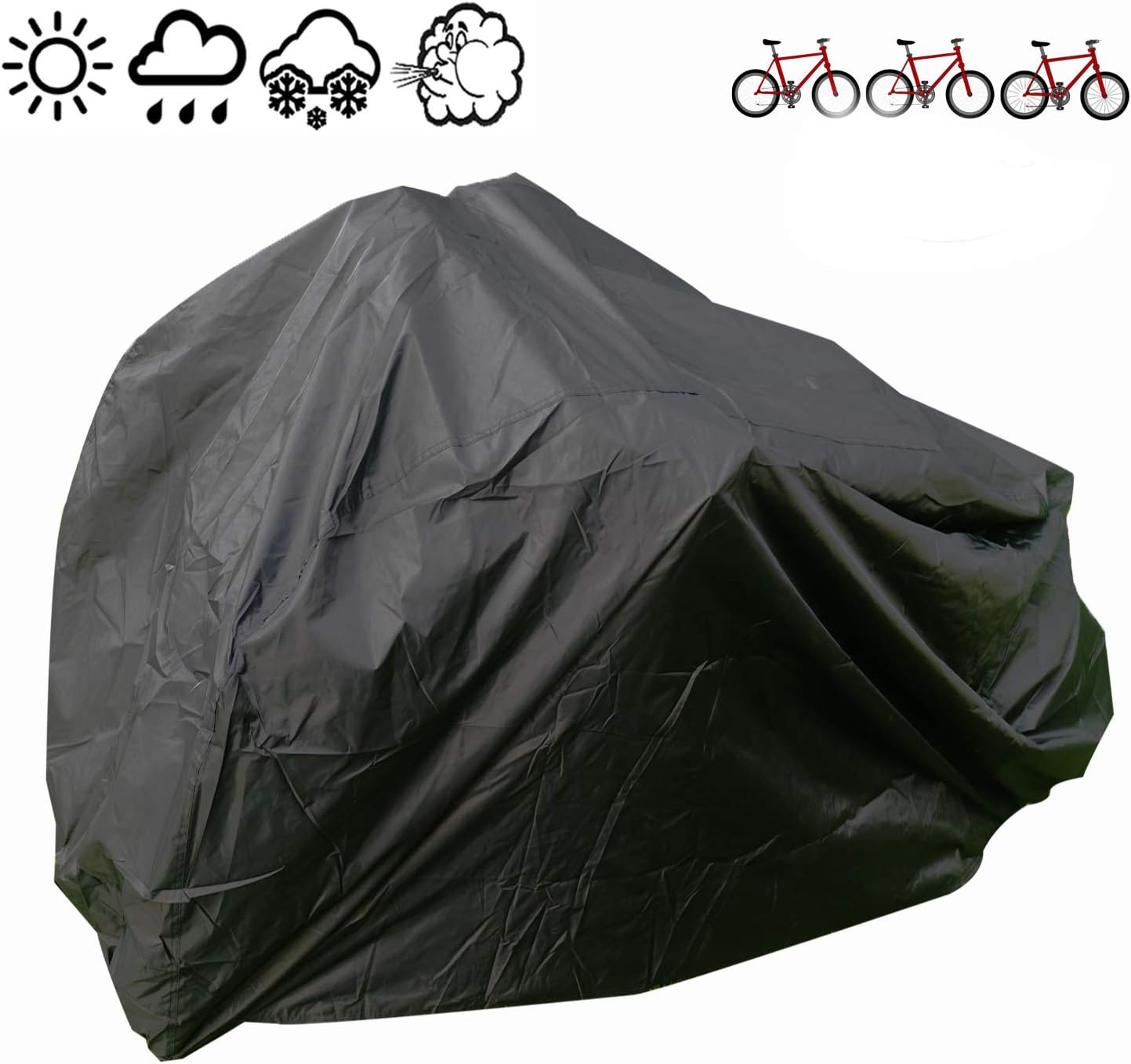 Universal Black Bicycle Covers 190T Nylon Waterproof Portable