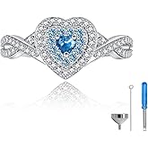 Sariel Teardrop Cremation Ring for Ashes - 925 Sterling Silver Urn Keepake Rings Memorial Jewelry for Women