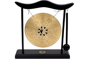 Feng Shui Brass Gong Desktop Zen Art for Fortune + Free Red String Bracelet