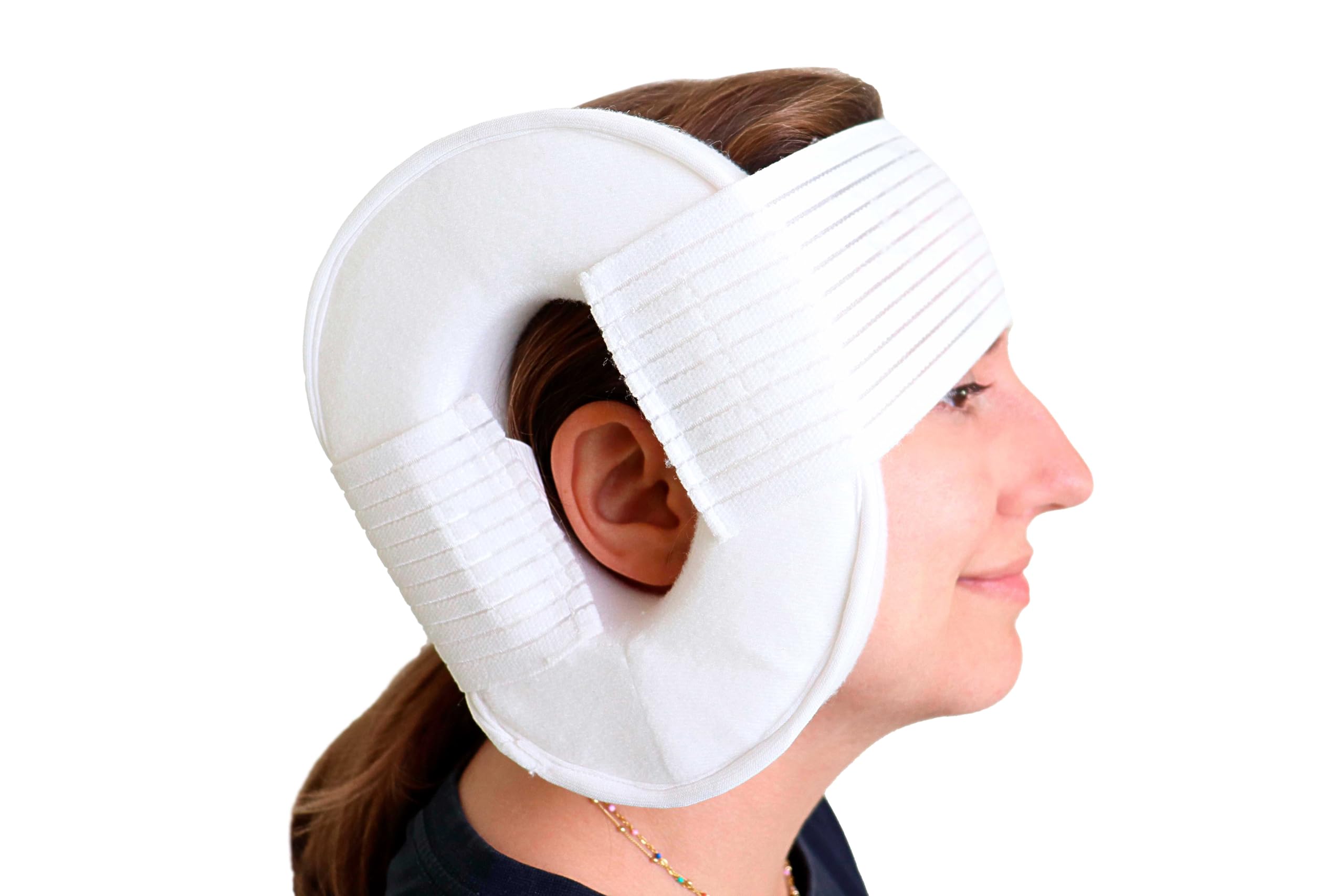 KMINA Piercing Pillow, Ear Pillow with Hole Side Sleepers, Adjustable Strap - Made in Europe