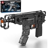 Reobrix Building Block Gun Set, Scorpion Submachine Model Kit for Adults | 518PCS 1:1 Scorpion model with rubber-band launch action; collectible building set for adults and military model fans 14+