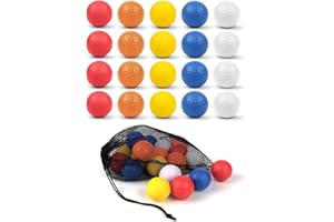 duskeep 20 Pack Foam Golf Practice Balls, 42mm Practice Golf Balls for Backyard, Realistic Feel & Limited Flight, Soft Golf Balls Practice for Indoors/Outdoors, Stroge Bag