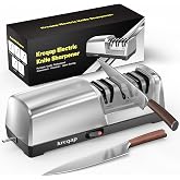 Electric Knife Sharpener for Kitchen Knives, 3-Stage, Fast, Repair, Polish | 3-Stage Kitchen Knife Sharpener - 15&deg;Precision Angle Guide Knife Sharpeners - Stainless Steel Grinding Head
