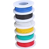 TUOFENG 28 awg Wire Solid Core Hookup Wires-6 Different Colored Jumper Wire 50 ft Each, 28 Gauge Tinned Copper Wire PVC (OD: 