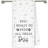 MKIJUHB Dog Kitchen Dish Towels, Dog Lovers Mom Owner Gifts, Cute Pet Paw Print Decorative Hand Tea Towels for Bathroom, Paw Print Gifts, 16x24 Inch