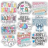 HOSALA (10Pcs-3in) Future Nurse Sticker Pack, ER Nurse RN Certified Nursing Assistant CNA Sticker, Med School Nursing Student Gift For Women, Decor For Laptop Tablet Water Bottle Office Helmet Vehicle