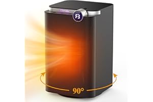 Elevoke Space Heater, Space Heaters for Indoor Use, 1500W PTC Electric Heaters with 90°Oscillating, 3 Modes, 12H Timer, Overheat Protection, Fast Heating Safe Small Heater for Home Office Bedroom