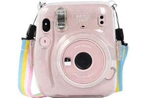 Camera Case Compatible with Fujifilm Instax Mini 11 Instant Camera with Adjustable Strap and Pocket (Clear crystal)