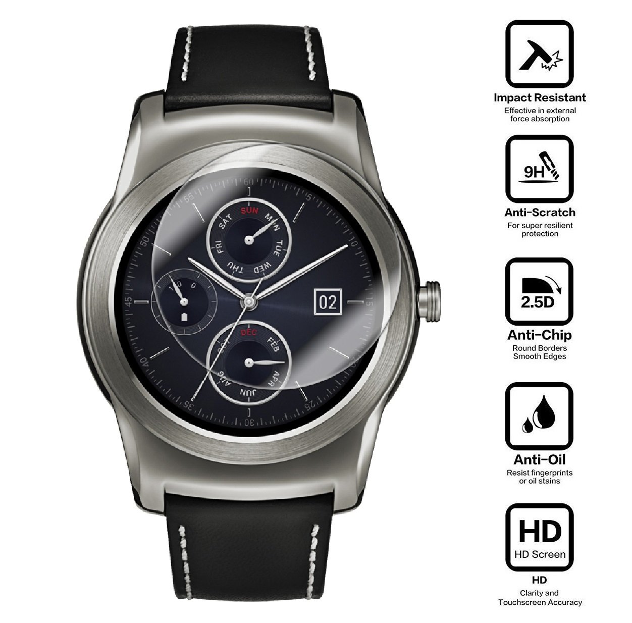 BlueBeach® LG Watch URBANE / G Watch R Protector de Pantalla HD ...