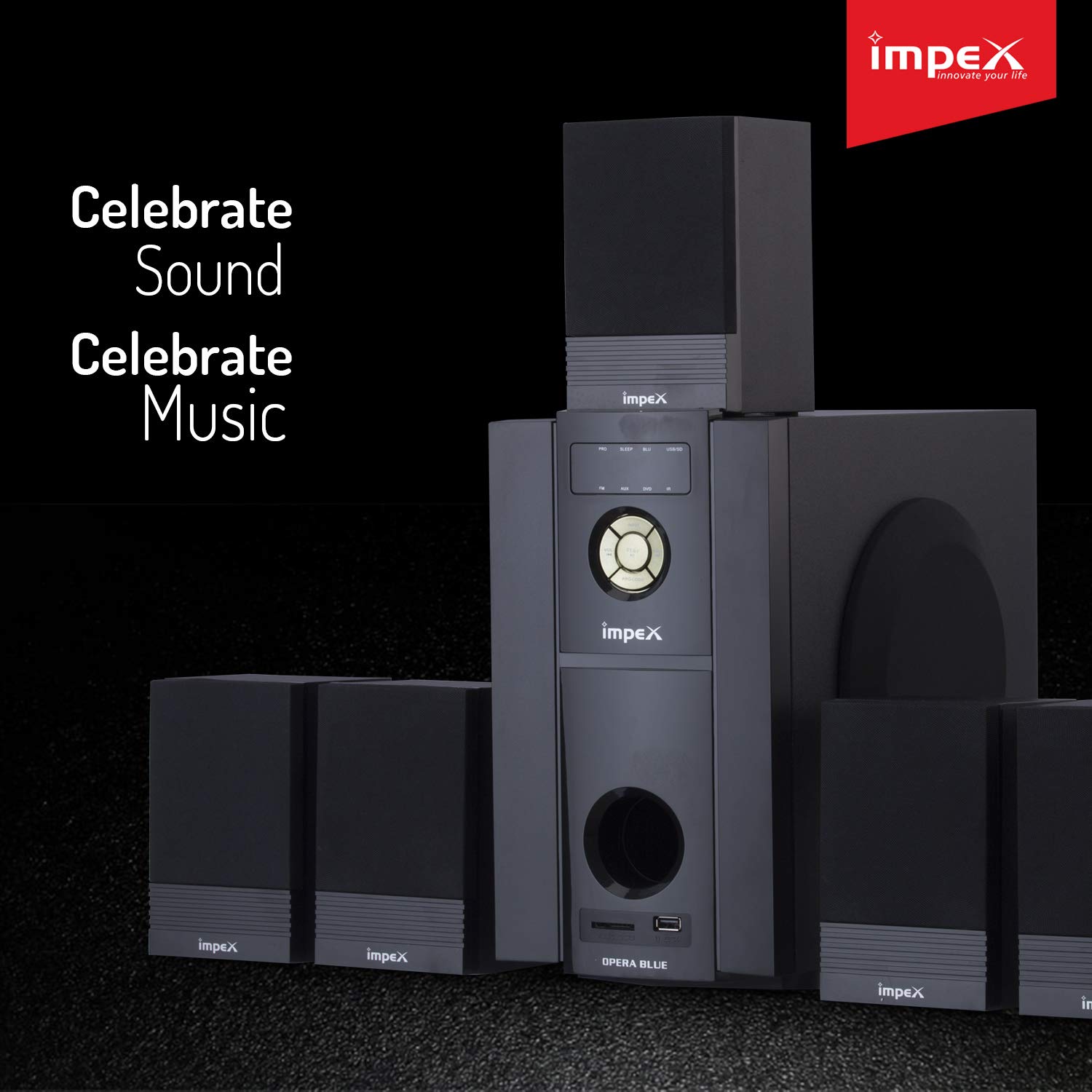 impex home theatre 5.1 opera blue