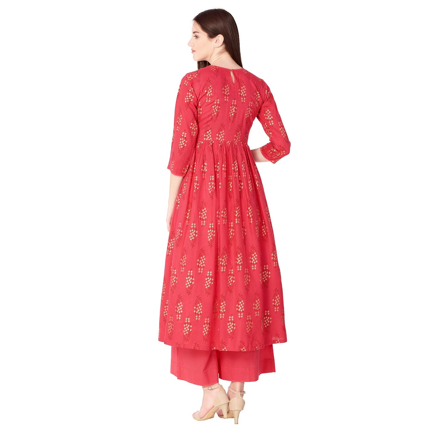 khushal k women's cotton printed kurta with palazzo set