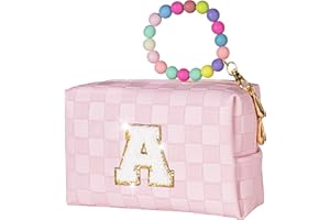 Elilier Christmas Gift Stocking Stuffers for Girls Kids 2 3 4 5 6 7 8 9 10 11 12, Birthday Gifts, Make up Bag, Preppy Stuff for Teen Girls, Makeup Toiletry Pouch, Skin Care for Kids Girls (Letter A)