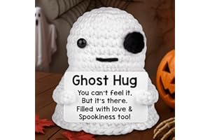 Belatelove Halloween Ghost Hug Crochet Plush for Men & Women — Cute Handmade Spooky Doll, Emotional Inspirational Support Home Decor Gifts for Girlfriend, Boyfriend, Couples, Friends, Christmas