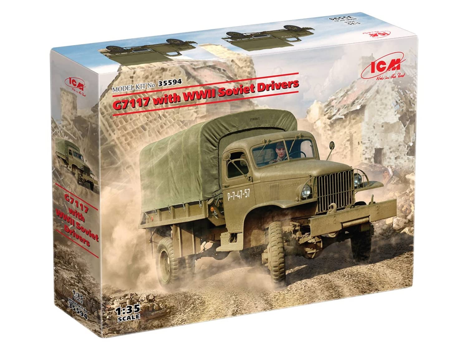 ICM 1:35 G7117 with WWII Soviet Drivers, Model Kit, ICM35594