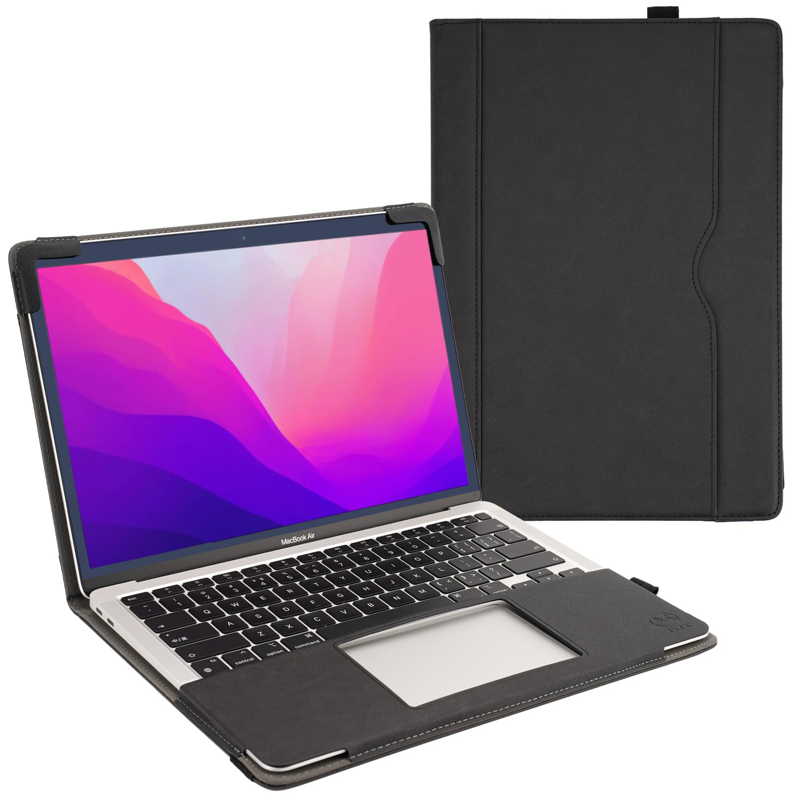 TYTX Leather Case Compatible with NEW MacBook Pro 13 Inch M2 M1 A2338 A2289 A2251 A2159 A1989 A1706 A1708 2021 2020-2016 Release,Leather Laptop Case Protective Folio Book Cover, Black