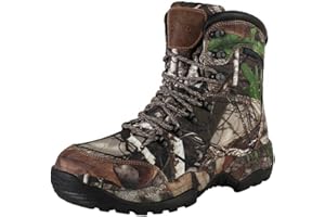 R RUNFUN Men's Waterproof Hunting Boots, 7" Insulated Lightweight Hiking Boot, 200g Thinsulate