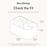 BLUE GINKGO Stackable Organizer Caddy White Rectangular 5 Compartments view 3