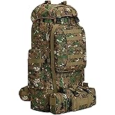 HongXingHai 100L Camping Hiking Backpack,Molle military Tactical rucksack backpack,Waterproof Lightweight Hiking Backpack (Woodland Camo-C)