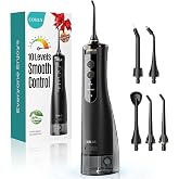 COSLUS ADA Accepted E40 Water Dental Flosser, 10 Pressure Levels, Black Pro | Easy to Use, Professional Water Dental Pick, Sa