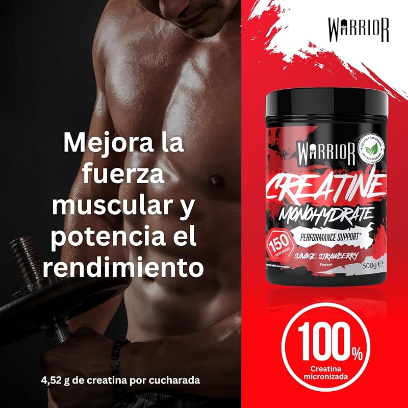Creatina Monohidrato Polvo 500 g, Vegana – Fresa Silvestre