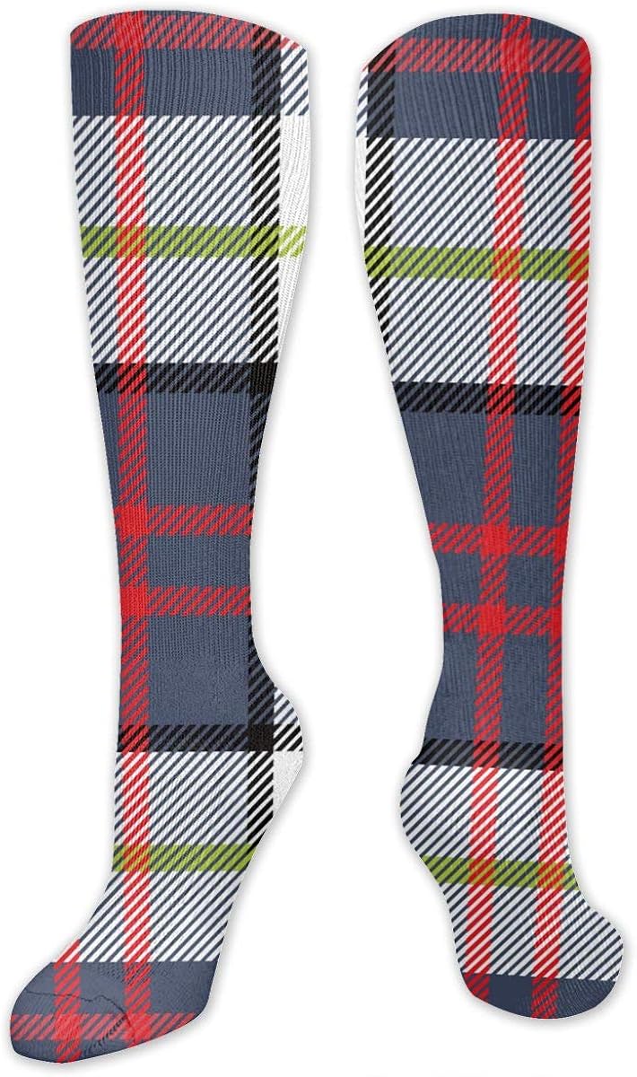 Amazon.com: Red Gray Black Plaid Pattern Compressed Socks For Men And