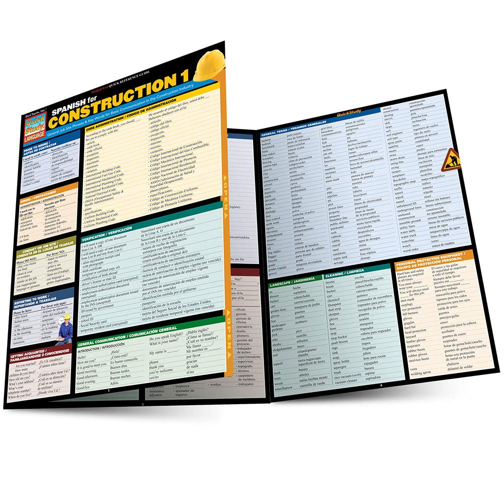 Spanish For Construction 1 Quick Study Language Inc Barcharts