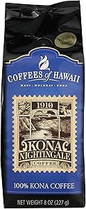 Coffees Of Hawaii, Coffee Kona Nightingale Whole Bean, 8 Ounce