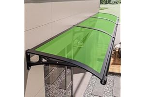 OCAZI Door Awnings Exterior, Polycarbonate Cover Awnings for Doors Entrance, Awning for Door Window Exterior with Aluminum Bracket for Sun Shutter, UV, Rain and Snow Protection-D-60x120cm/24x48in
