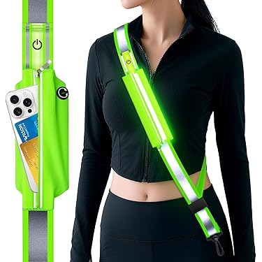 Bracelet de sport lumineux à LED - Rouge - Ceinture de sécurité pour la