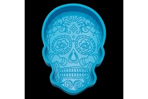 YOGAYET Sugar Skull Head Car Freshie Molds Silicone Resin Casting Mold for Baking Aroma Beads Soap Candy Pattern DIY Craft Decor Gift
