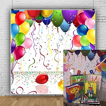 Amazon Com Ofila Colored Balloons Backdrop 5x5ft Birthday Party