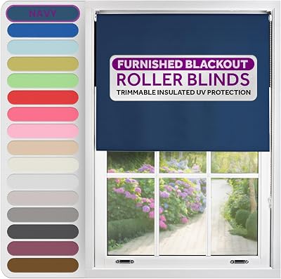 FURNISHED Roller Blinds Thermal Blackout Navy 200x210 cm