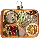 2pcs Blown Glass Charcuterie Board Ornaments for Christmas Tree