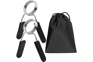 Euway Weight Bar Clips Barbell Clamps 2 Inch for Olympic Bar Spring Lock Collars for Weightlifting, Strength Training, Working Out (May Not for Hollow Threaded Bar)- 1 Pair Per Pack with Carrying Bag