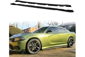 MODILOVER Side Skirts, Compatible With 2011-2023 Dodge Charger, PP Matte Black Rocker Panel Side Splitter Bottom Line