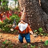 WONDHOME 6.9" Funny Garden Gnome Statues with Gun Naughty Military Gnome Mini Gnome Figurine Patio Lawn Yard Decoration for Indoor Outdoor - Christmas Birthday Gardening Gift for Mom Women