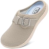 JOINFREE Womens Wide Slippers Adjustable Diabetic Mules Slip on House Slipper Clogs Breathable Comfortable Barefoot Walking Slipper for Arthritis Edema Swollen Elderly